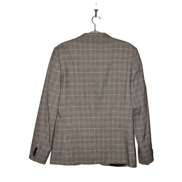 H&M NEW $85 Skinny Fit Blazer Jacket in Gray Plaid Men's 42R - Picture 2 of 6
